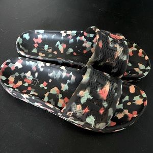 Hunter Bloom Algae Marble Foam Slides US Women sz 9
